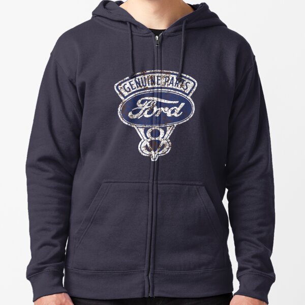 Oil Stained Ford Sign Zipped Hoodie