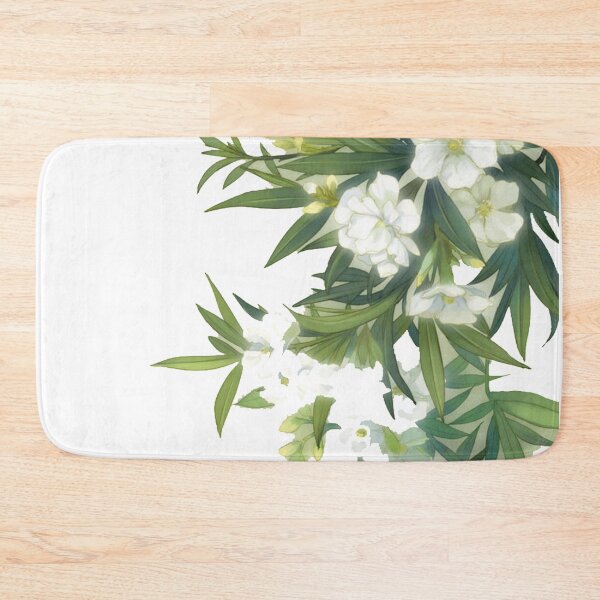 Item preview, Familiar Wild Flowers Watercolour Flowers, White blooming flowers and green leaves, illustration of green plant with white flowers designed and sold by Halalolo.
