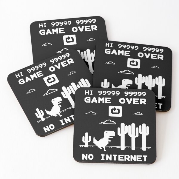 Item preview, funny no internet t rex runner game black designed and sold by ABDEZIGN.