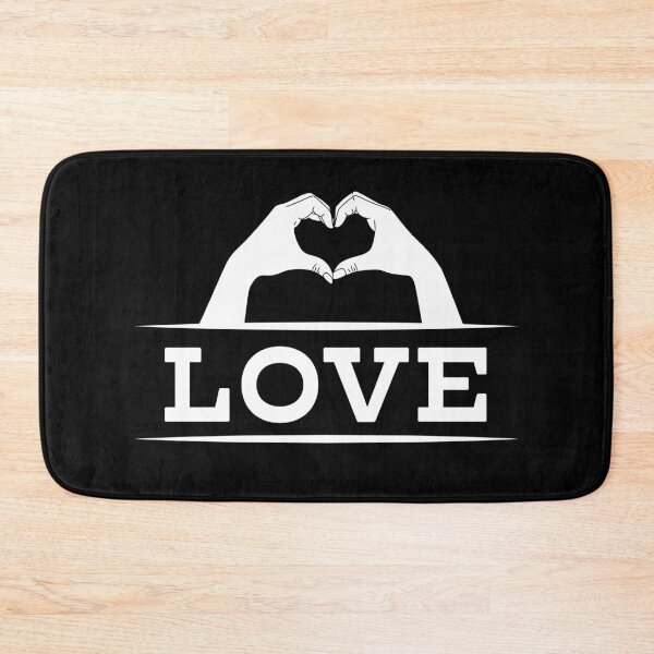 Item preview, Hands in white shape heart, underneath LOVE banner designed and sold by Two Left Hands Design.