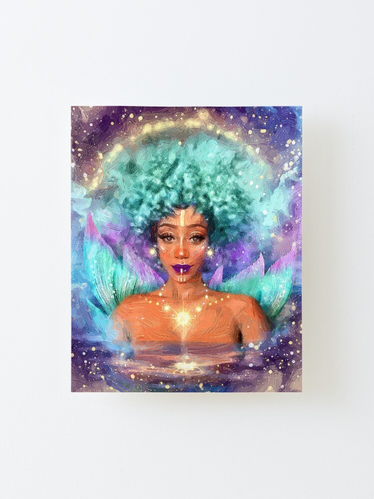 Alternate view of Mint mermaid Mounted Print
