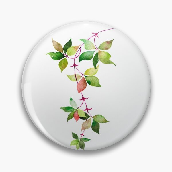 Item preview, Icono de flor euclidiana, hojas de acuarela, hoja verde y roja designed and sold by Halalolo.
