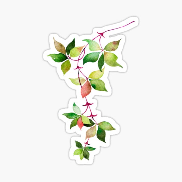Item preview, Flower Euclidean Icon, Watercolor leaves, green and red leaf  designed and sold by Halalolo.