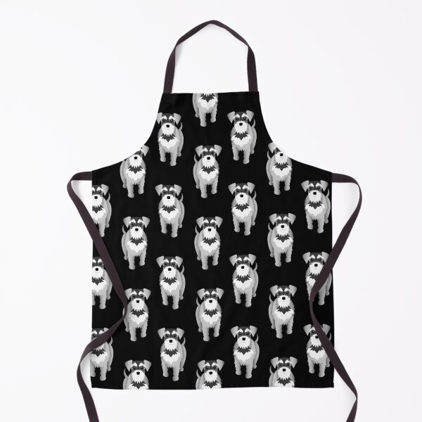 Cute Gray Miniature Schnauzers Apron