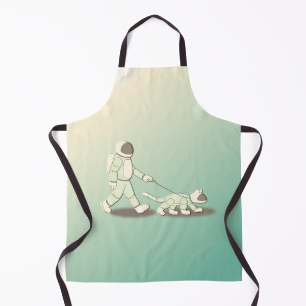 Item preview, Astronaut walking dog in minimalist style with light yellow and green colors designed and sold by CiniArt.