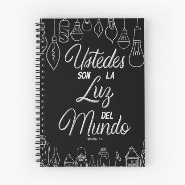 Item preview, Ustedes son luz del mundo. Mateo 5:14 Bible Verse Black Background designed and sold by GraphicsbyNel.