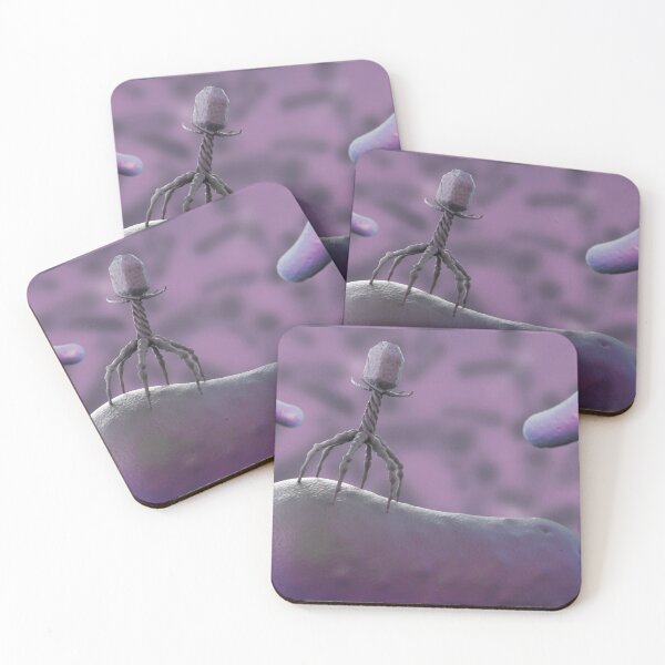Item preview, SURFIN BACTERIOPHAGE  MICROSCOPE IMAGE PHOTO...Microbiology designed and sold by Hippiesole.