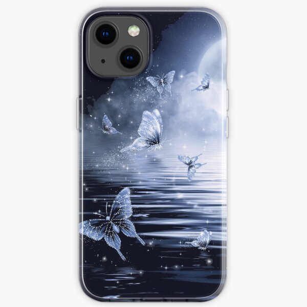 Magical Night, Lake with Butterflies iPhone Soft Case