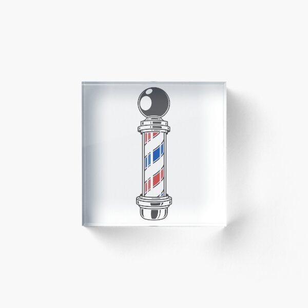 Barber pole Acrylic Block