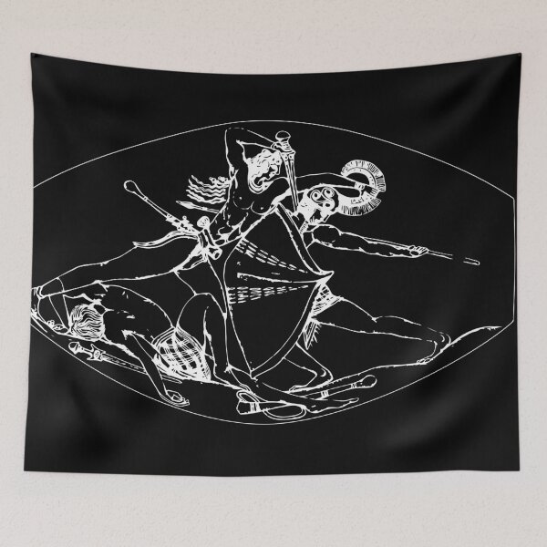 Artikelvorschau, Griechische minoische Griffin Warrior Seal Line-Art Illustration (Weiß) entworfen und verkauft von yisela.
