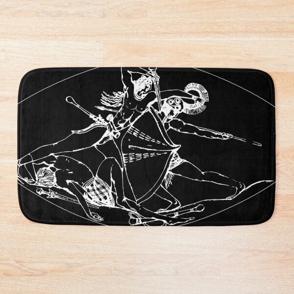 Item preview, Greek Minoan Griffin Warrior Seal Line-Art Illustration (White) designed and sold by yisela.