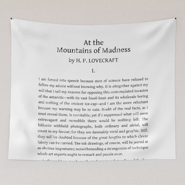 Item preview, MOUNTAINS OF MADNESS EXCERPT designed and sold by Madjack Tees Kiwi SuperStore.