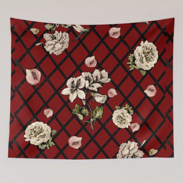Item preview, Copy of Floral Lattice (Burgundy background) designed and sold by BoneArtPetite.