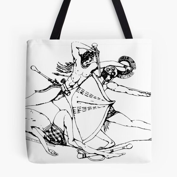 Artikelvorschau, Griechische minoische Griffin Warrior Seal Line-Art Illustration (Schwarz) entworfen und verkauft von yisela.