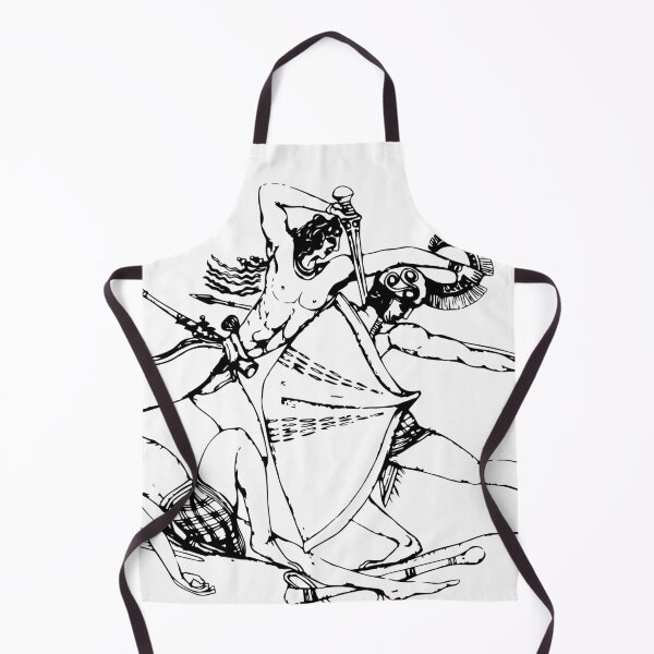 Artikelvorschau, Griechische minoische Griffin Warrior Seal Line-Art Illustration (Schwarz) entworfen und verkauft von yisela.