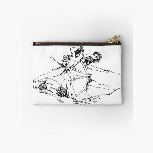 Item preview, Greek Minoan Griffin Warrior Seal Line-Art Illustration (Black) designed and sold by yisela.