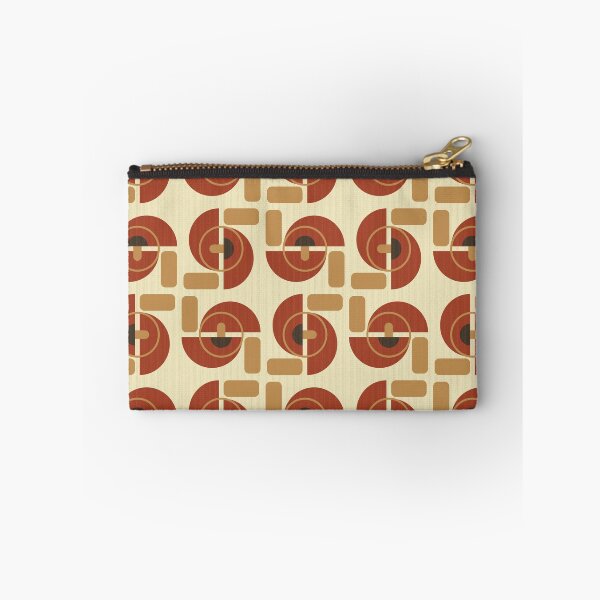 Item preview, Retro mushroom pattern in rust red on beige designed and sold by colorofmagic.
