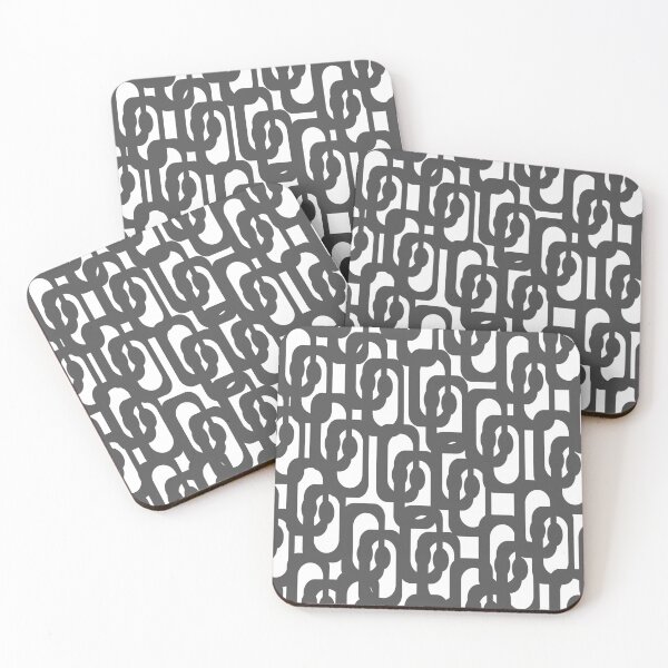 Item preview, Dark Grey and White Mid-century Modern Abstract Loop Pattern designed and sold by kierkegaard.