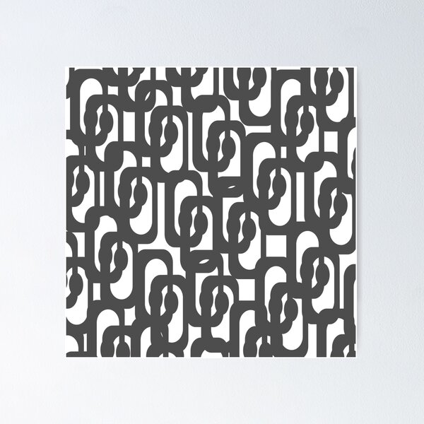 Item preview, Dark Grey and White Mid-century Modern Abstract Loop Pattern designed and sold by kierkegaard.