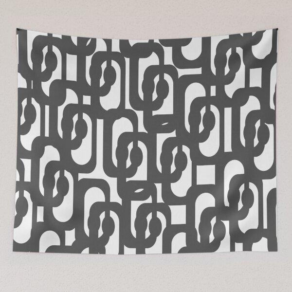 Item preview, Dark Grey and White Mid-century Modern Abstract Loop Pattern designed and sold by kierkegaard.