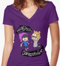 AmazingPhil and Danisnotonfire Women's Fitted V-Neck T-Shirt