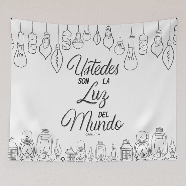 Item preview, Ustedes son luz del mundo. Mateo 5:14 Bible Verse White Background designed and sold by GraphicsbyNel.