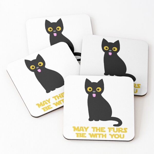 Item preview, May The Furs Be With You Black Cat designed and sold by StupidHeadArt.