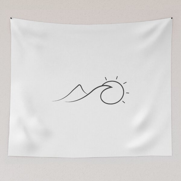 Item preview, Mountain Waves And Sun Minimalistic Cute designed and sold by creativeloog.