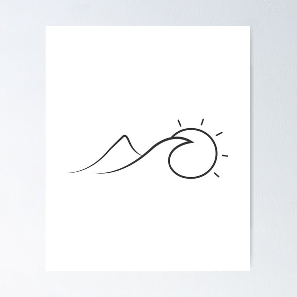 Item preview, Mountain Waves And Sun Minimalistic Cute designed and sold by creativeloog.