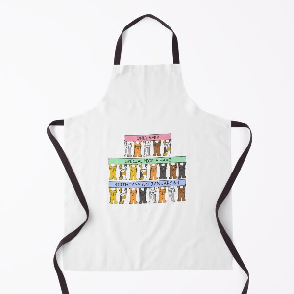 Item preview, Janaury 6th Birthday Cartoon Cats Holding Banners designed and sold by KateTaylor.