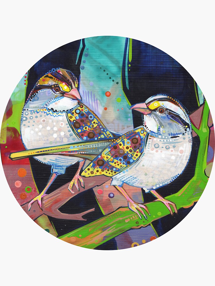 White-throated Sparrows Painting - 2012 by gwennpaints