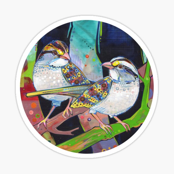 White-throated Sparrows Painting - 2012 Sticker