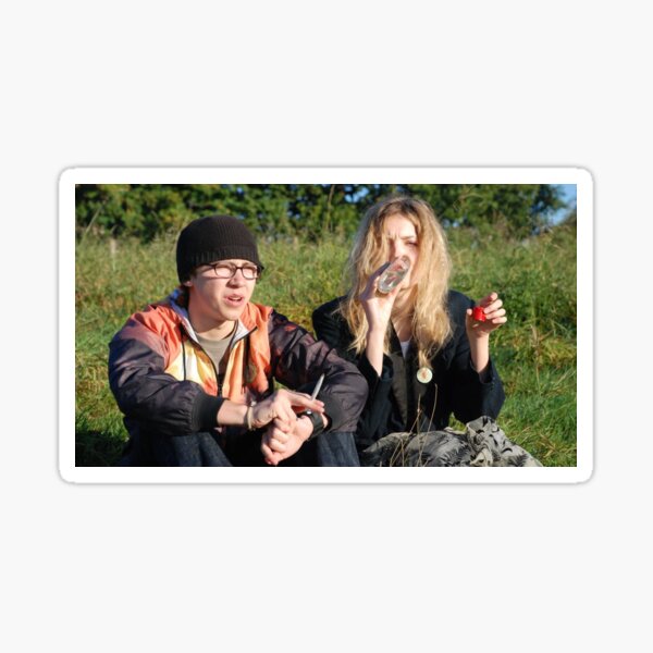 sid and cassie on a field sticker Sticker