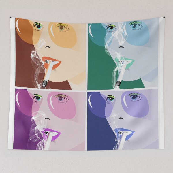 Item preview, Smoking Woman 70s Pop Art Print designed and sold by Lick-Design.