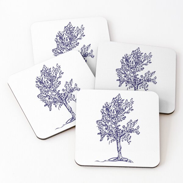 Item preview, Navy blue tree drawing print designed and sold by FabiolaSantos.