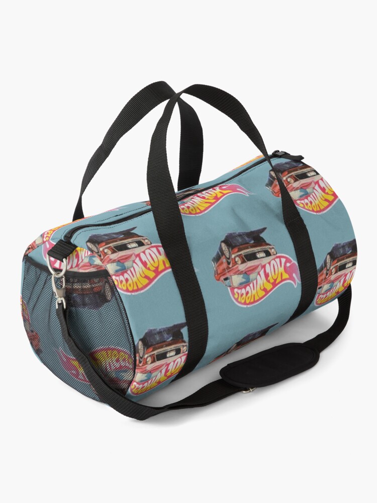 Alternate view of Mustang- 1968 Custom - Vintage, Distressed Hot Wheels 1968 Custom - Red Line Duffle Bag