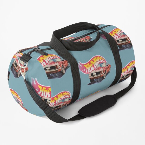 Mustang- 1968 Custom - Vintage, Distressed Hot Wheels 1968 Custom - Red Line Duffle Bag