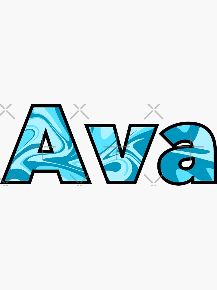 "Ava Custom Name " Sticker by MadeBySarah Redbubble