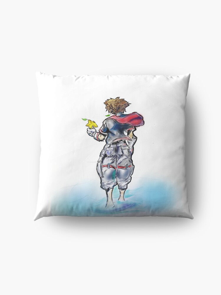 Alternate view of Sora Kingdom Hearts Digital Art Floor Pillow