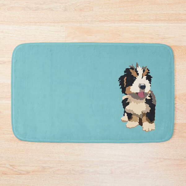 Item preview, Mini Bernedoodle Puppy Portrait Drawing Digital Illustration designed and sold by sherylwylie.