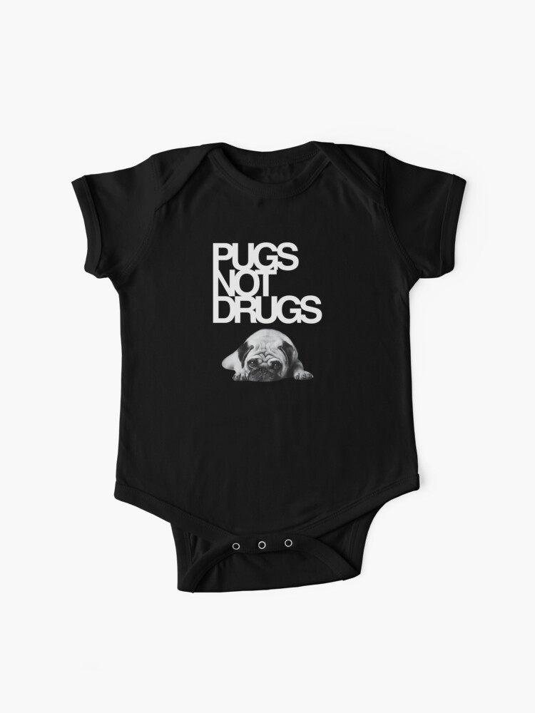 Pugs Not Drugs Cotton Short Sleeve T Shirts for Baby Toddler Infant