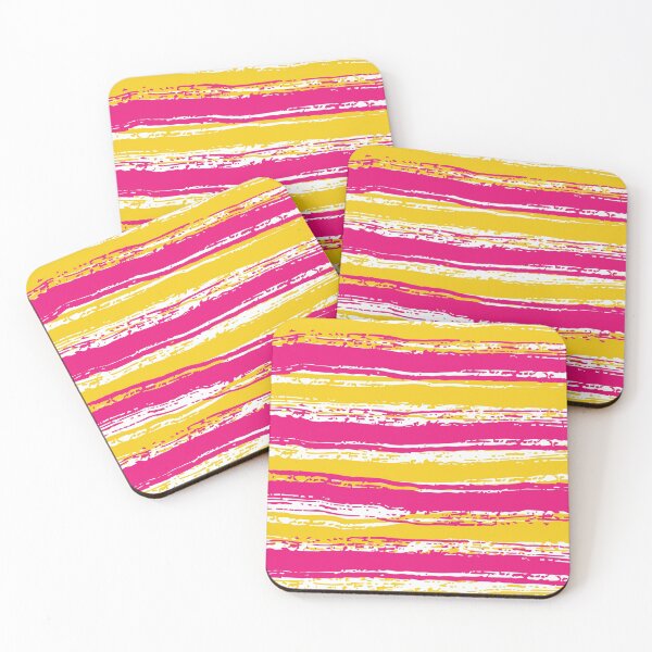 Item preview, Horizontal Magenta, White & Yellow Stripes designed and sold by Mia Harper Design.