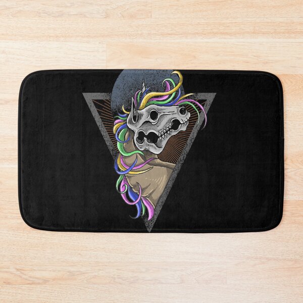 Item preview, dark unicorn skull rainbow illustration designed and sold by qzpolo.