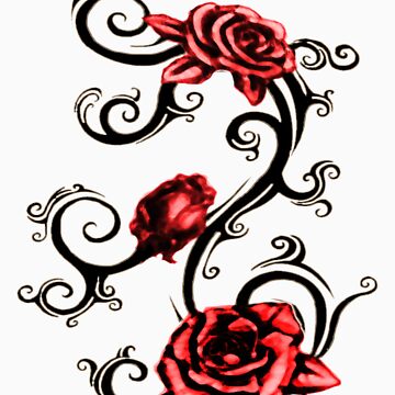 Artwork thumbnail, Three Red Roses by Becky Pike