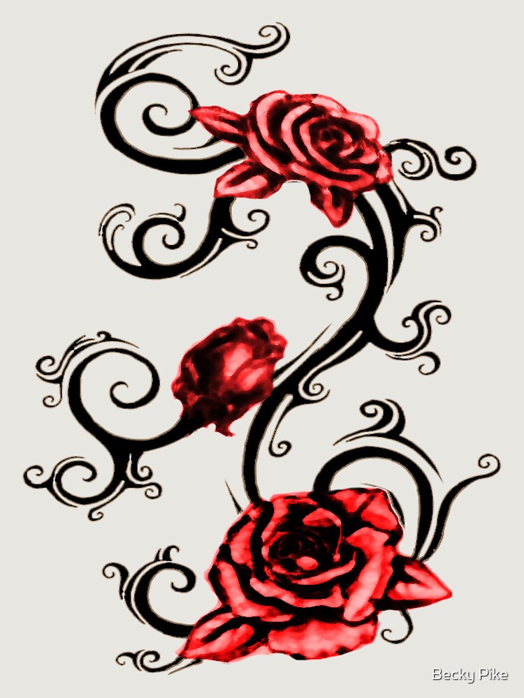 Thumbnail 6 of 6, Premium Oversized Sweatshirt, Three Red Roses designed and sold by BlueRyuk.