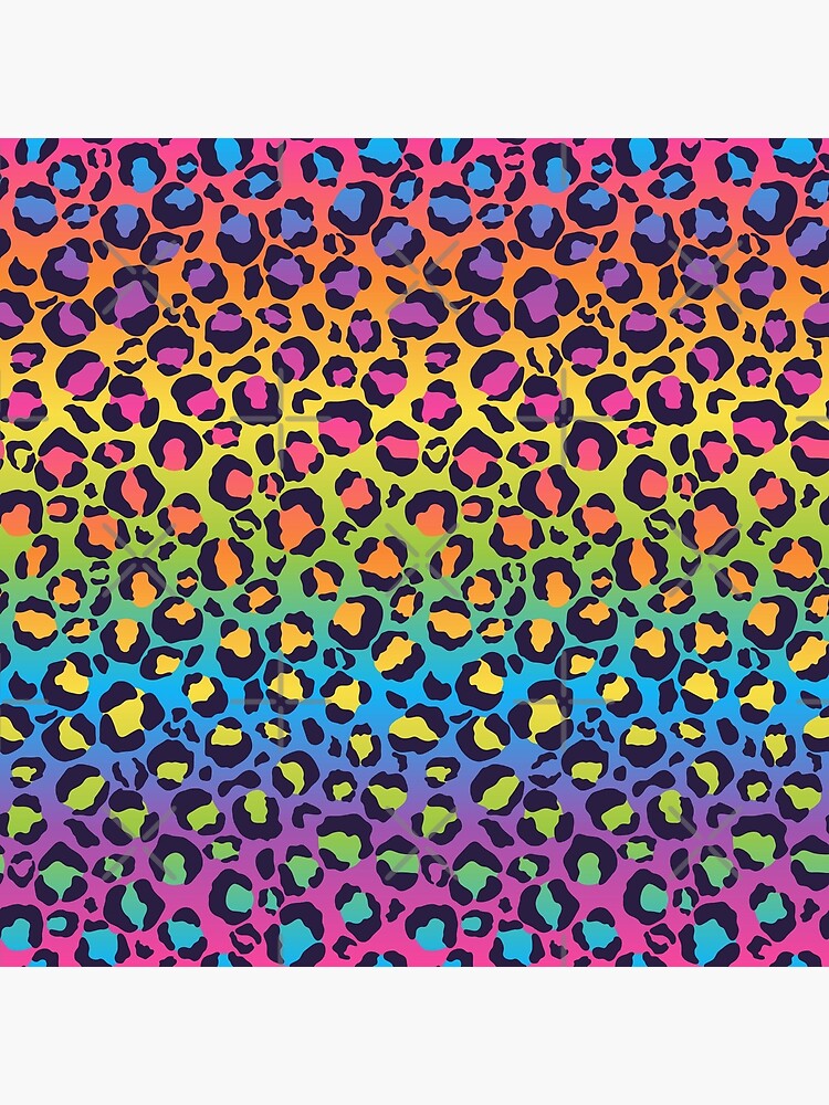 Rainbow seamless neon leopard print. Psychedelic tropical