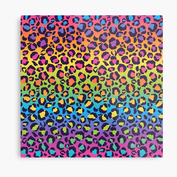 1997 Neon Rainbow Leopard Print  Metal Print for Sale by creepygirlclub