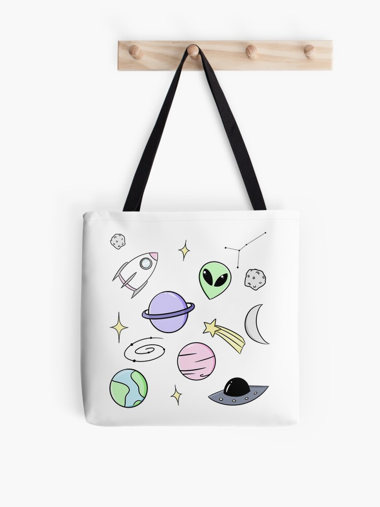 Space Aesthetic (Black) Tote Bag for Sale by genanne-art