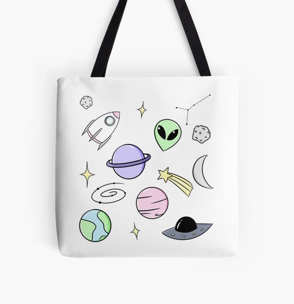 Space Aesthetic (Black) Tote Bag for Sale by genanne-art