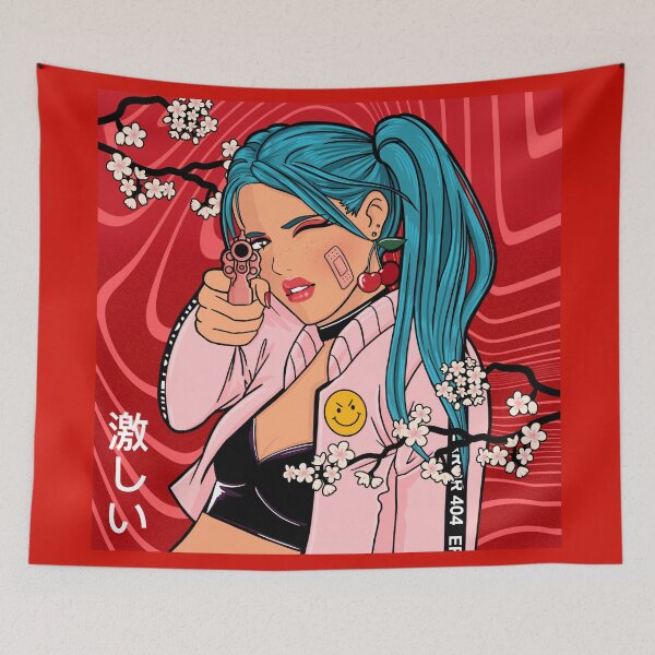Item preview, Cherry Blossoms in Error 404 Anime Girl designed and sold by sillyaprons.